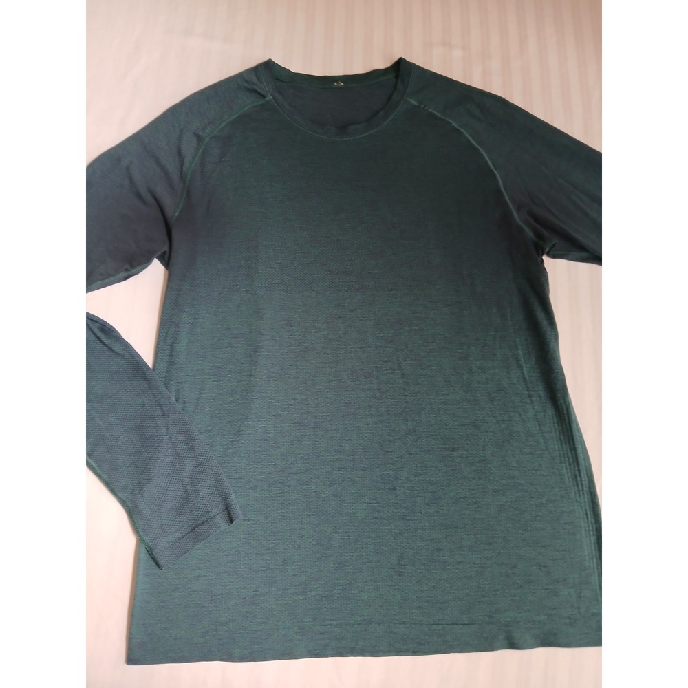 Lululemon Shirt Mens Medium Metal Vent Tech Teal Crew Neck Active Everyday